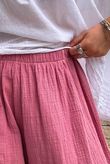 Annie Cushion Cotton Barrel Culotte Pant Indian Pink